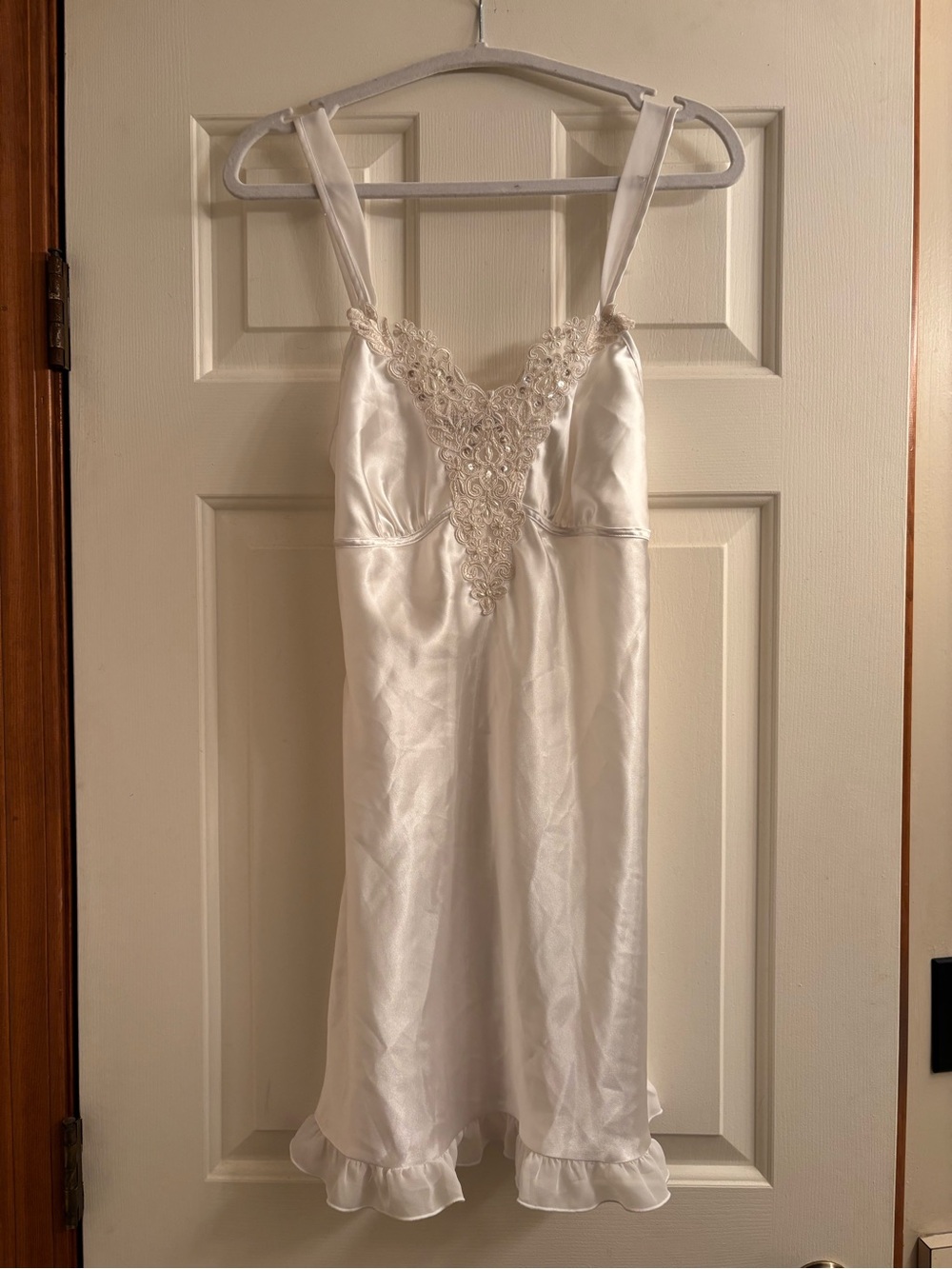Linea Donatella White Satin Slip Dress